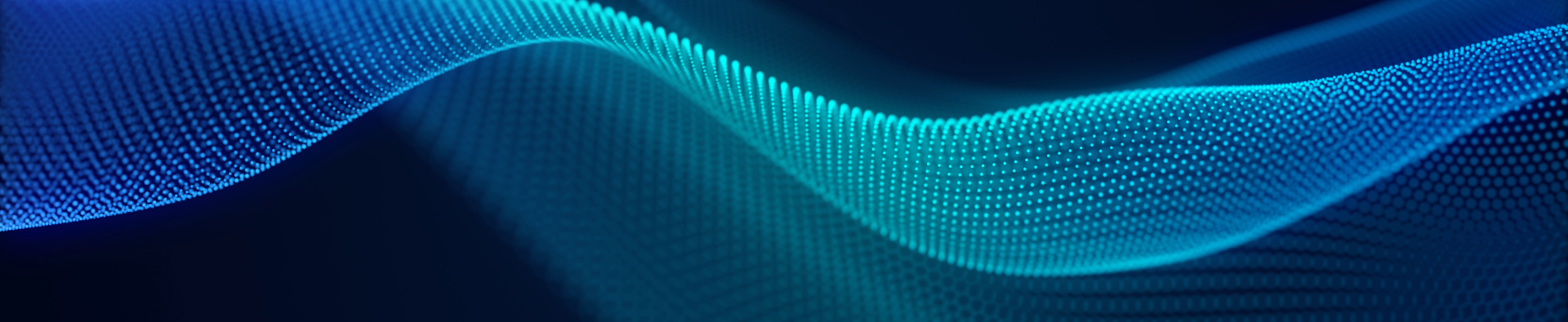 A teal digital curved wave