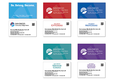 business card designs for district office and colleges
