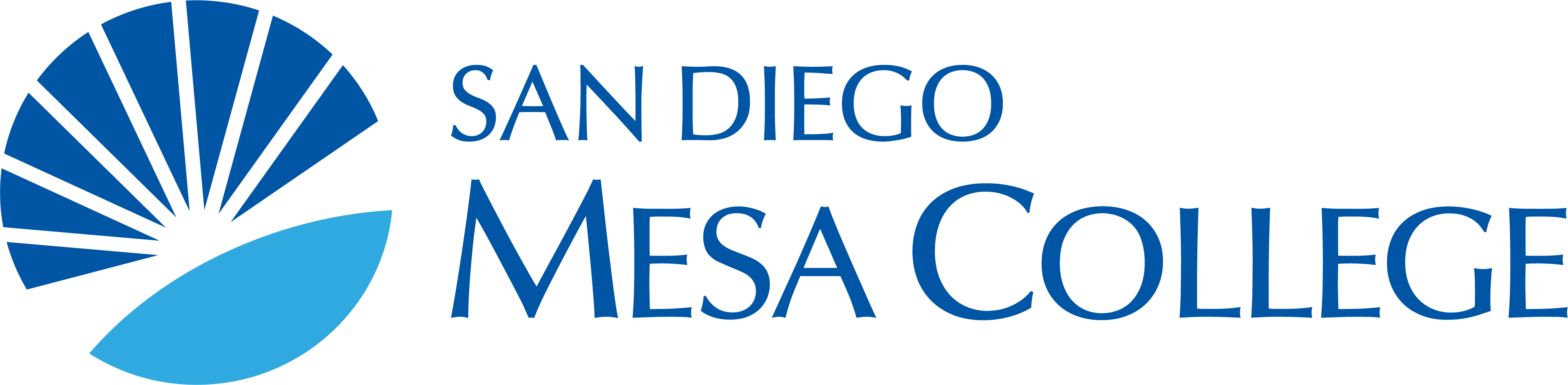 mesa-district horizontal color logo blue and cyan suburst logo next to words san diego mesa college
