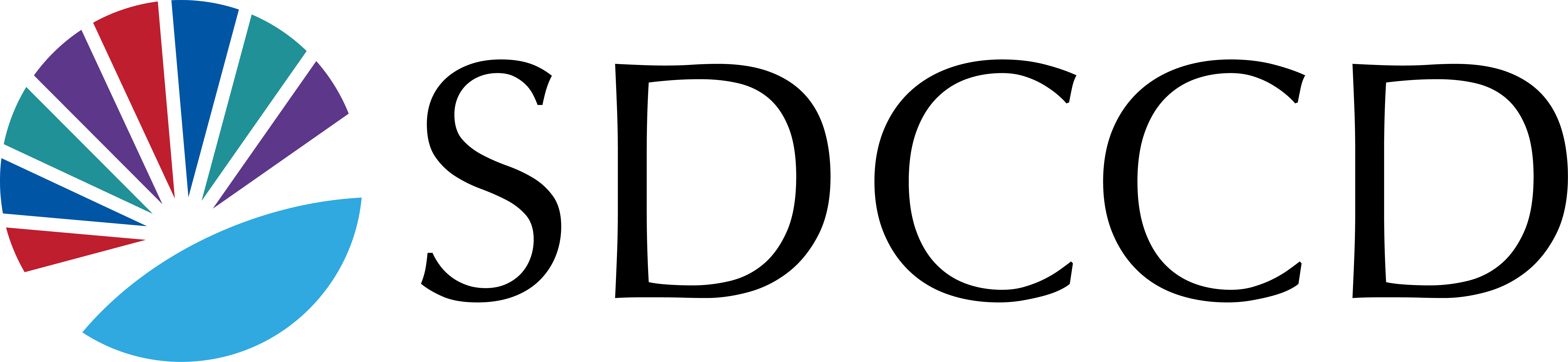 acronym horizontal color sunburst logo next to sdccd text