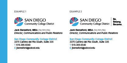 district email signature with sunburst logo