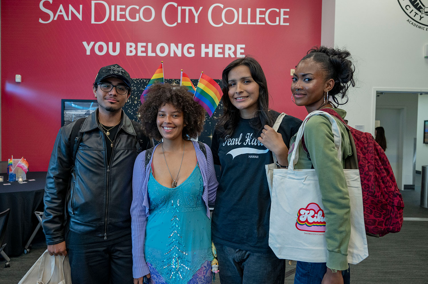 Four students at City College's lavender graduation