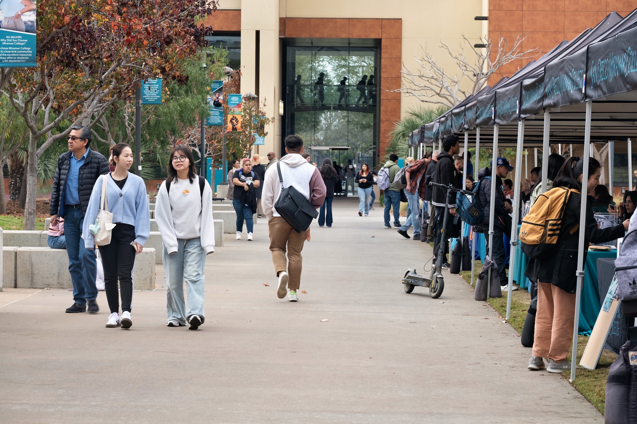 Students walking on Miramar College campus