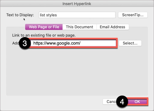 PowerPoint slide showing resource hyperlinks, with the full URLs visible.