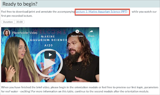 Provide accessible PPT above the accompanying video lecture.