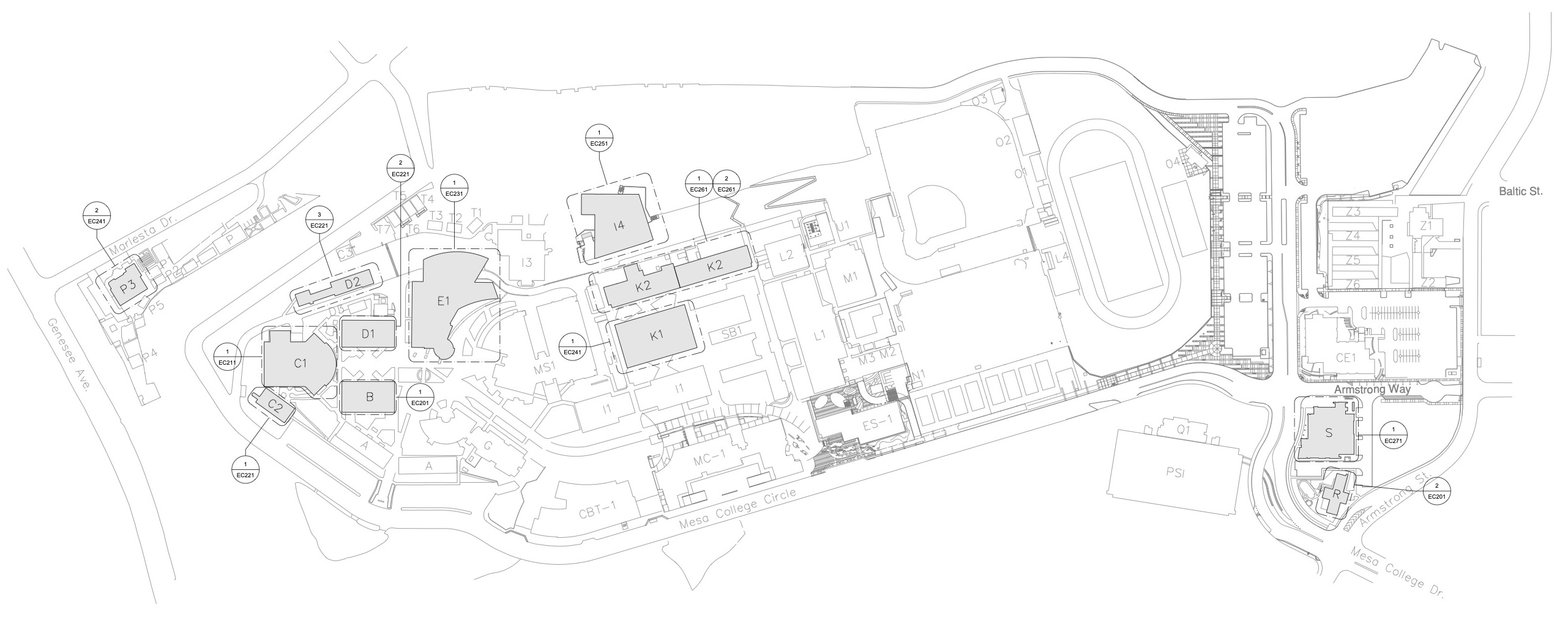 Emergency Communications Upgrade campus map graphic