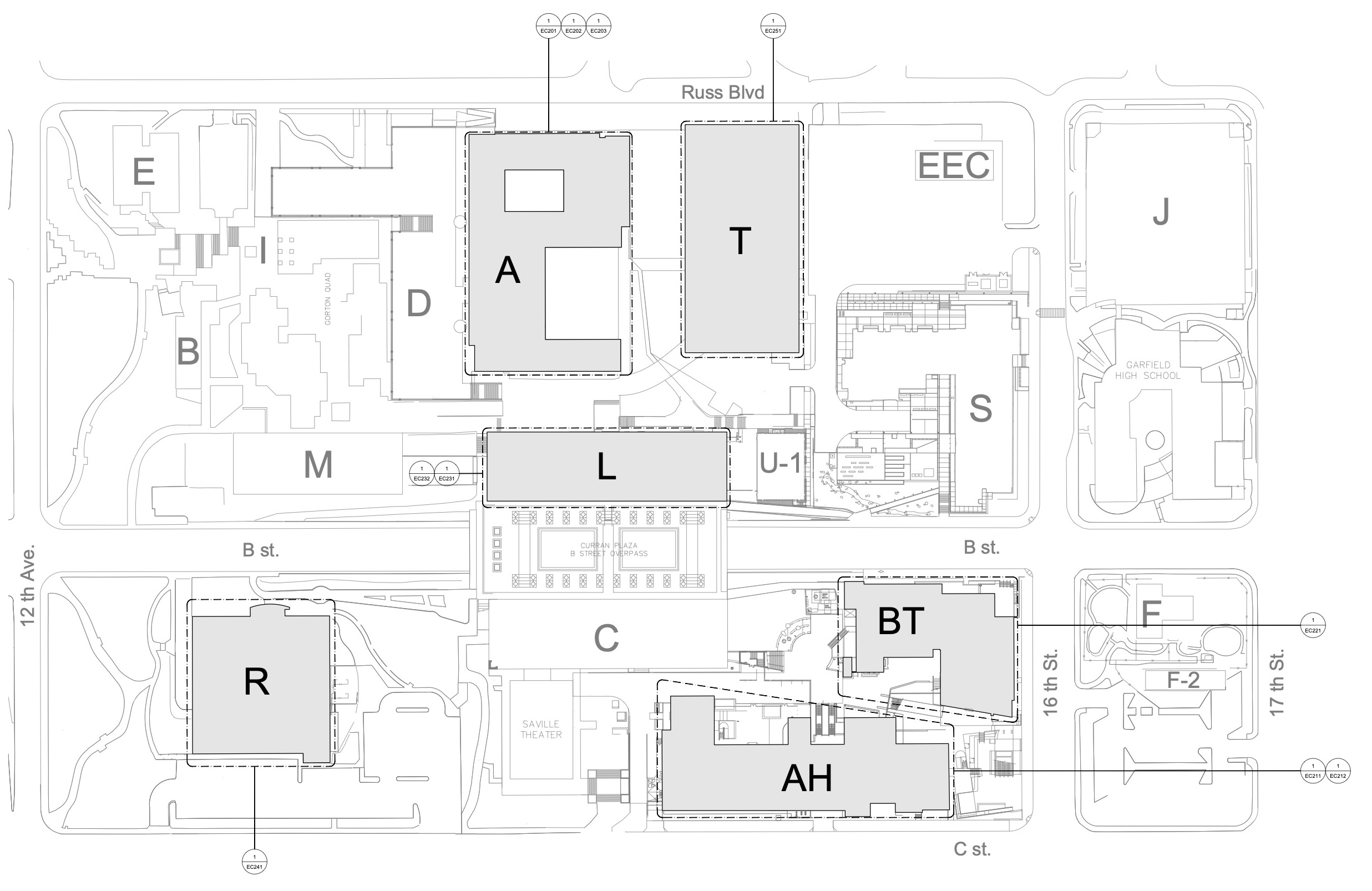 Emergency Communications Upgrade campus map graphic