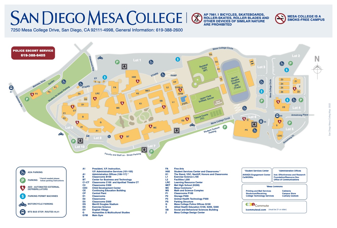 Mesa College Campus Map