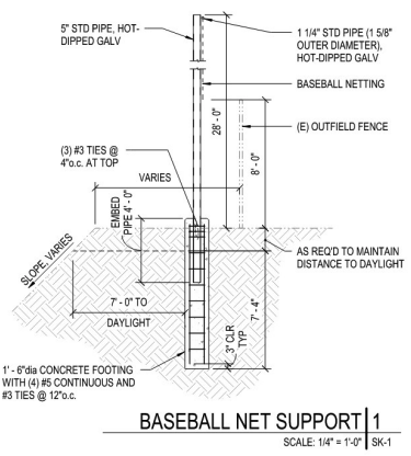 San Diego Mesa College Baseball Net Replacement Concept Plan